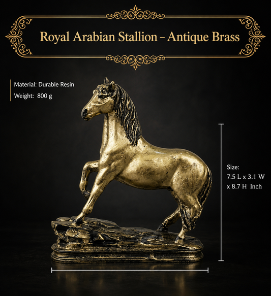 Royal Arabian Stallion - Antique Brass