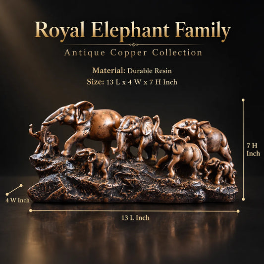 Royal Elephant Family - Antique Copper Collection