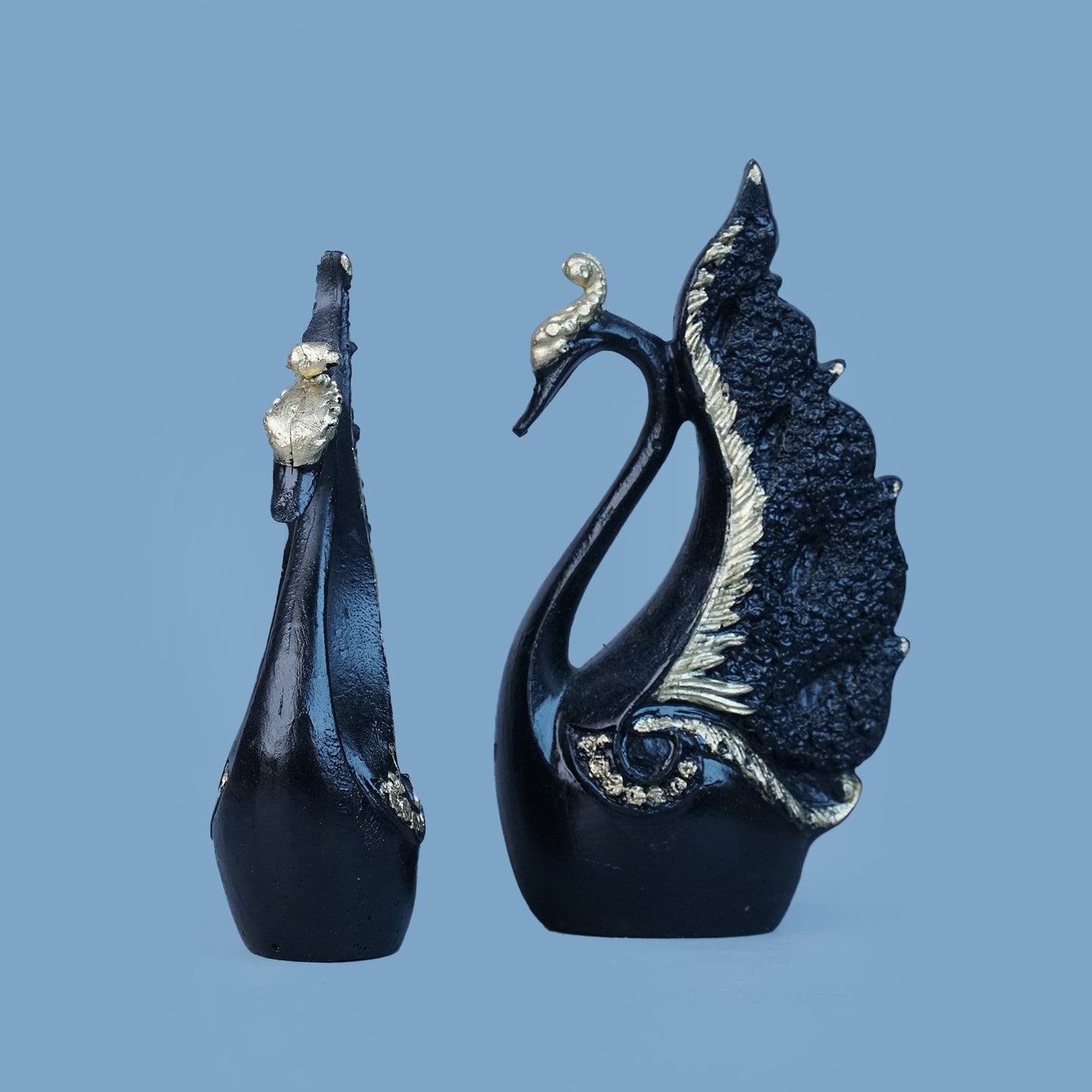 Royal Swan Pair - Black with Gold touch