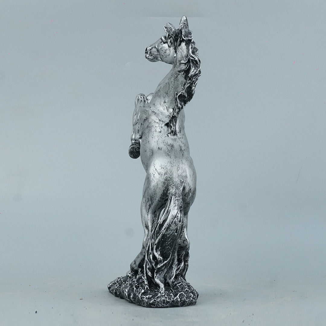 Abstract Horse Bust Decor Statue-antique silver