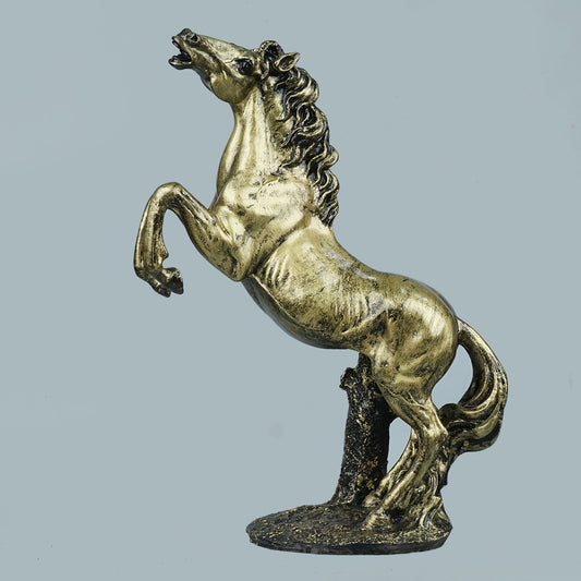 Grand Rearing Horse Decor Statue-antique brass