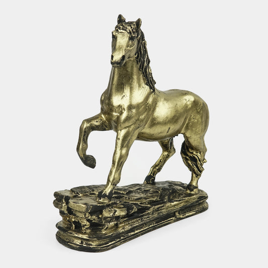 Regal Gold Horse Statue