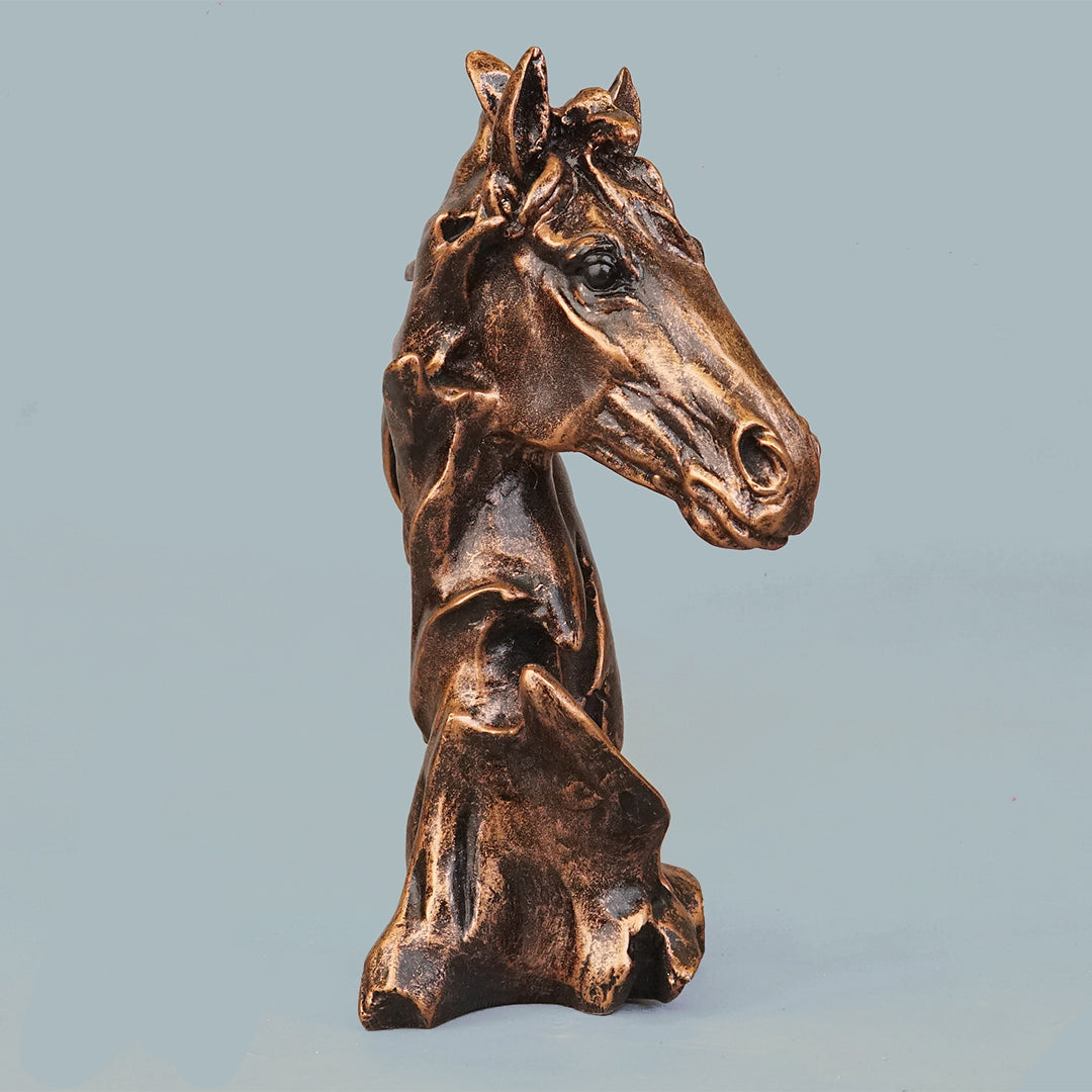 Sophisticated Antique Copper Abstract Horse Head Sculpture