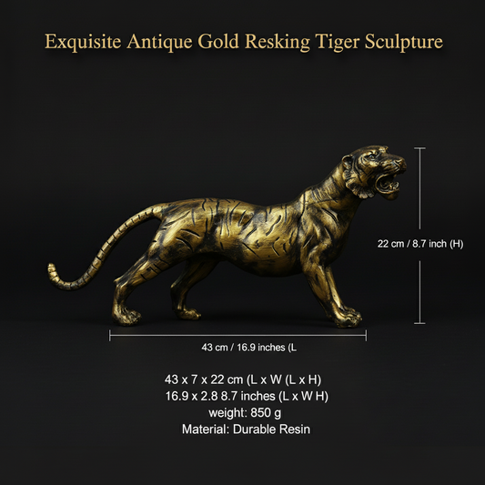 Brass Stalking Feline Decor Statue