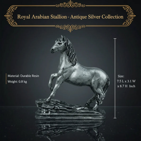 Royal Arabian Stallion - Antique Silver
