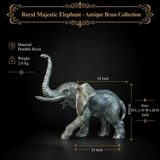 Royal Majestic Elephant - Antique Brass Collection