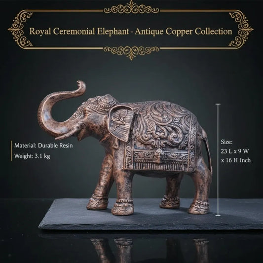 Royal Ceremonial Elephant - Antique Copper Collection