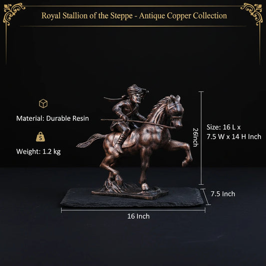 Royal Stallion of the Steppe - Antique Copper Collection