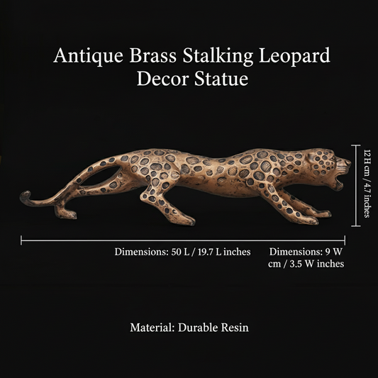 Leopard Decor Statue - Antique Copper