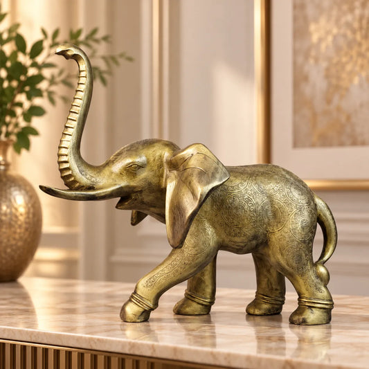 Royal Celestial Winged Elephant - Antique Gold Collection