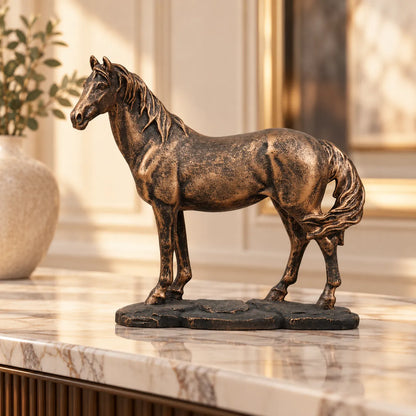 Copper Stalking Feline Decor Statue