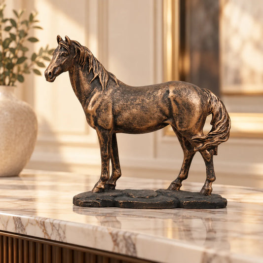 Copper Stalking Feline Decor Statue