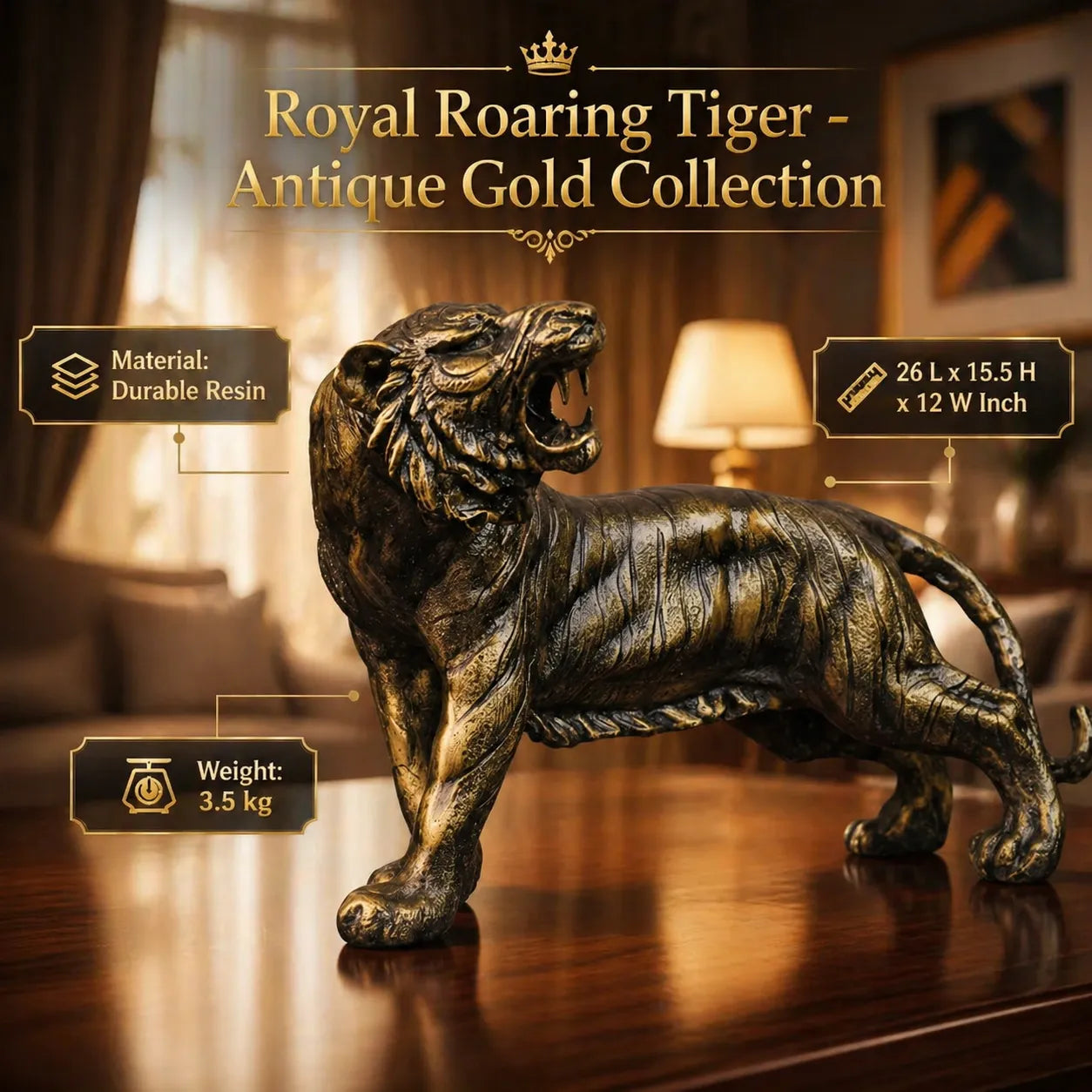 Royal Roaring Tiger - Antique Gold Collection