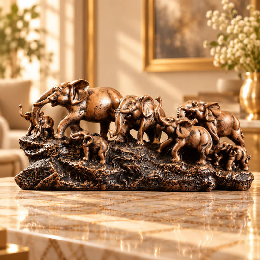 Royal Elephant Family - Antique Copper Collection