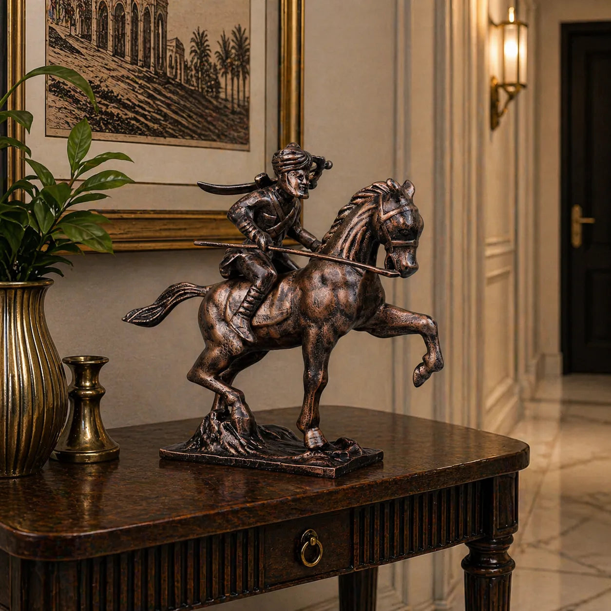 Royal Stallion of the Steppe - Antique Copper Collection