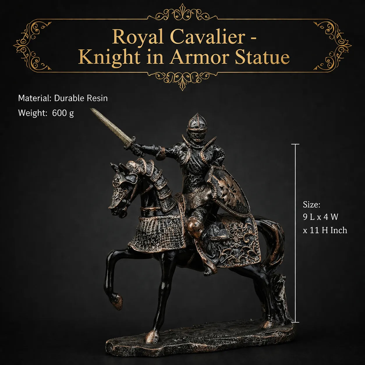 Royal Cavalier - Knight in Armor Statue