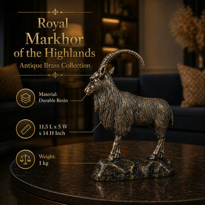 Royal Markhor of the Highlands - Antique Brass Collection