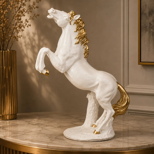 Royal Stallion of the Steppe - White