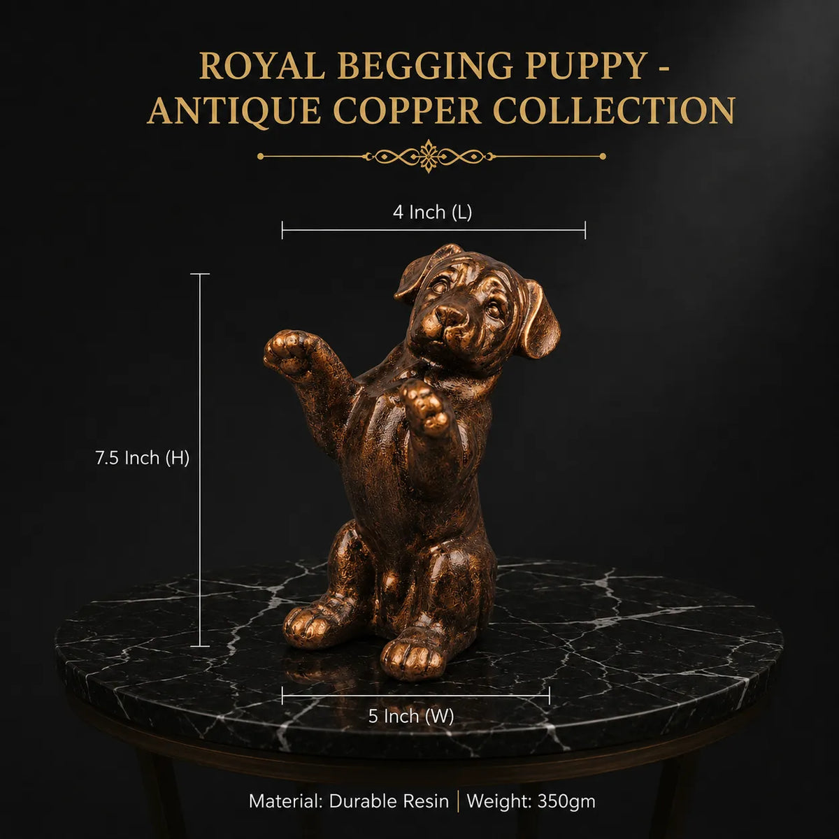 Royal Begging Puppy - Antique Copper Collection