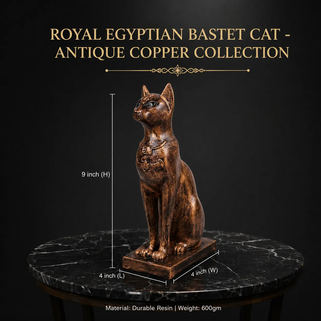 Royal Egyptian Bastet Cat - Antique Copper Collection