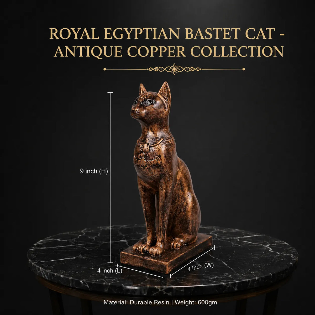 Royal Egyptian Bastet Cat - Antique Copper Collection