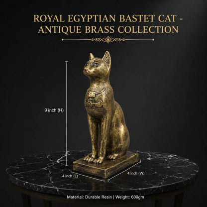 Royal Egyptian Bastet Cat - Antique Brass Collection
