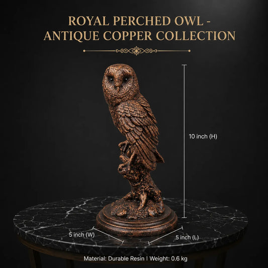 Royal Perched Owl - Antique Copper Collection