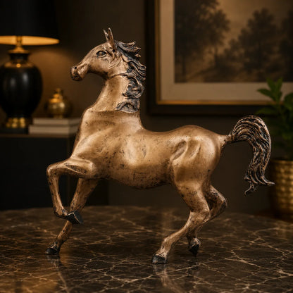 Dynamic Galloping Horse Decor Statue - Antique Copper