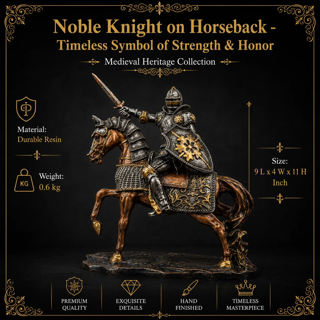 Royal Armored Knight on Horseback - Medieval Heritage Collection