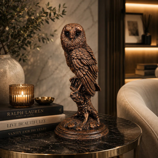 Royal Perched Owl - Antique Copper Collection