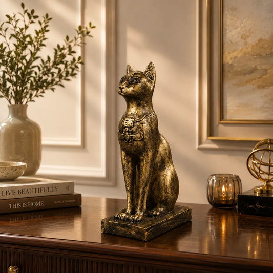 Royal Egyptian Bastet Cat - Antique Brass Collection