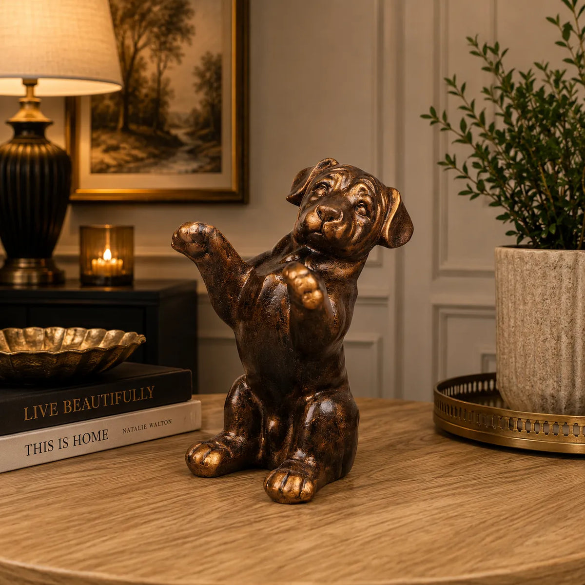 Royal Begging Puppy - Antique Copper Collection