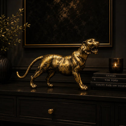 Royal Guardian Panther – Antique Gold Finish