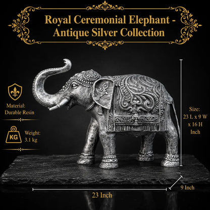 Royal Ceremonial Elephant - Antique Silver Collection