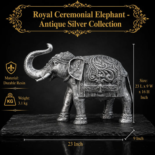 Royal Ceremonial Elephant - Antique Silver Collection