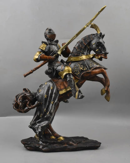 Royal Lance-Wielding Knight on Rearing Horse - Medieval Heritage Collection