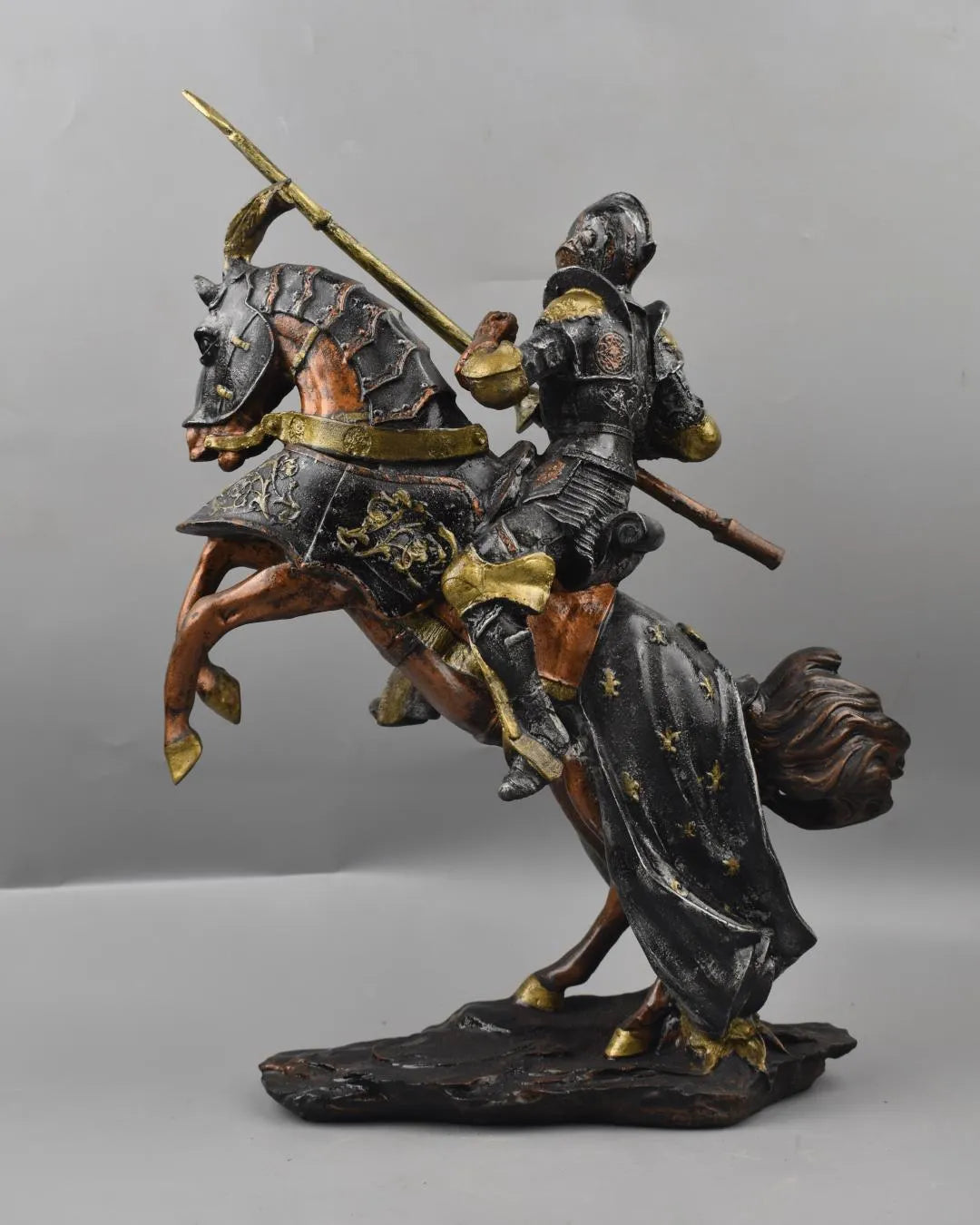 Royal Lance-Wielding Knight on Rearing Horse - Medieval Heritage Collection