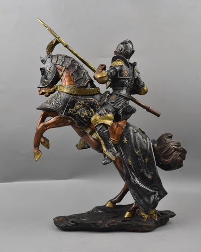 Royal Lance-Wielding Knight on Rearing Horse - Medieval Heritage Collection