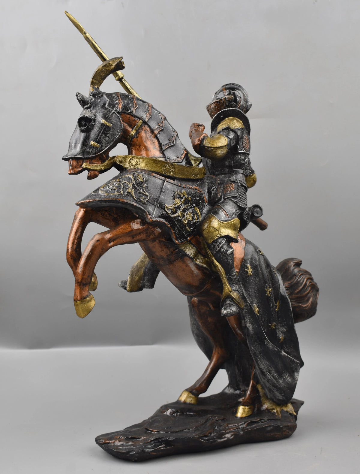 Royal Lance-Wielding Knight on Rearing Horse - Medieval Heritage Collection