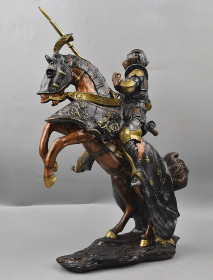 Royal Lance-Wielding Knight on Rearing Horse - Medieval Heritage Collection