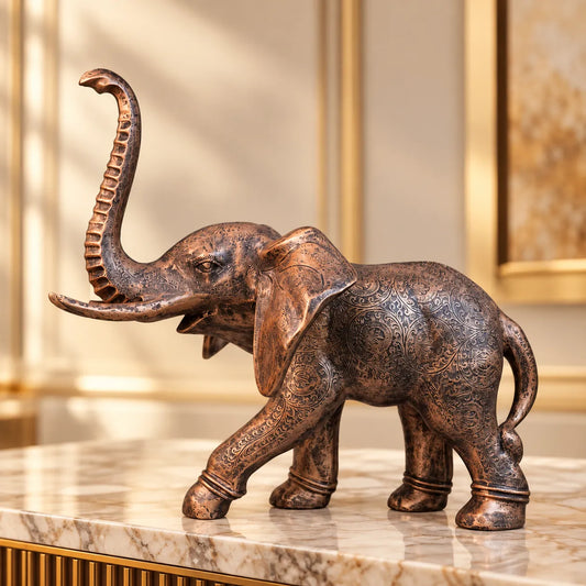 Royal Celestial Winged Elephant - Alabaster Copper Collection