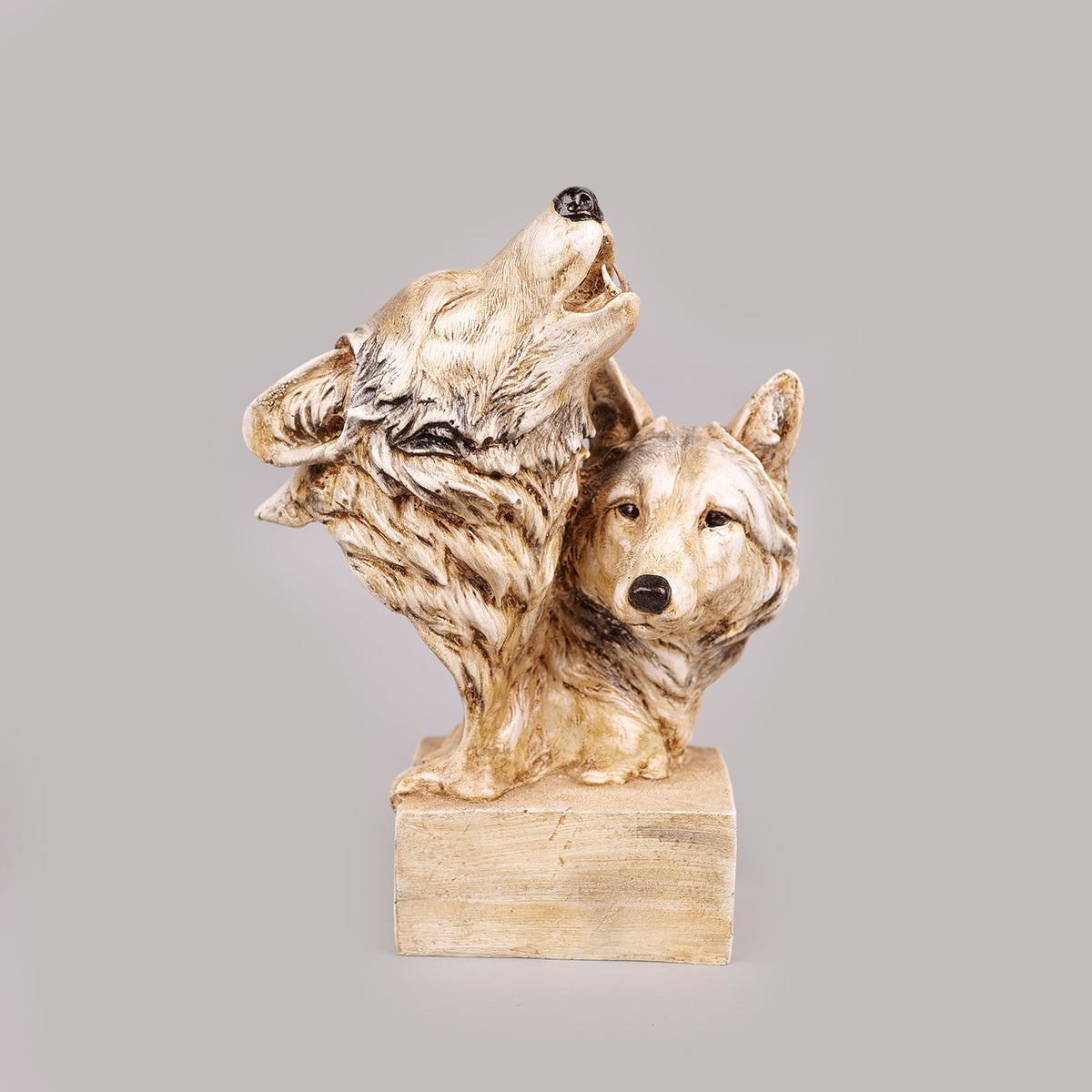Royal Howling Wolves Head - Ivory Bone Collection