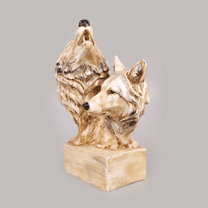 Royal Howling Wolves Head - Ivory Bone Collection