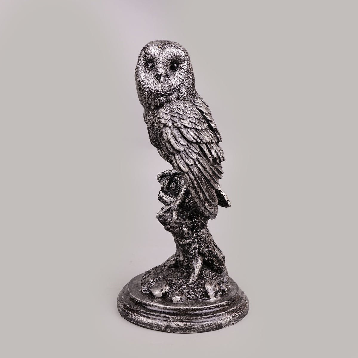 Royal Perched Owl - Antique Silver Collection