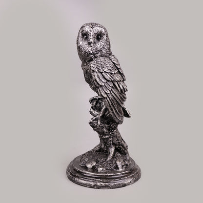 Royal Perched Owl - Antique Silver Collection