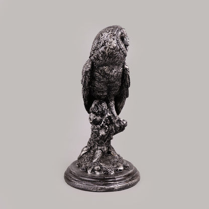 Royal Perched Owl - Antique Silver Collection