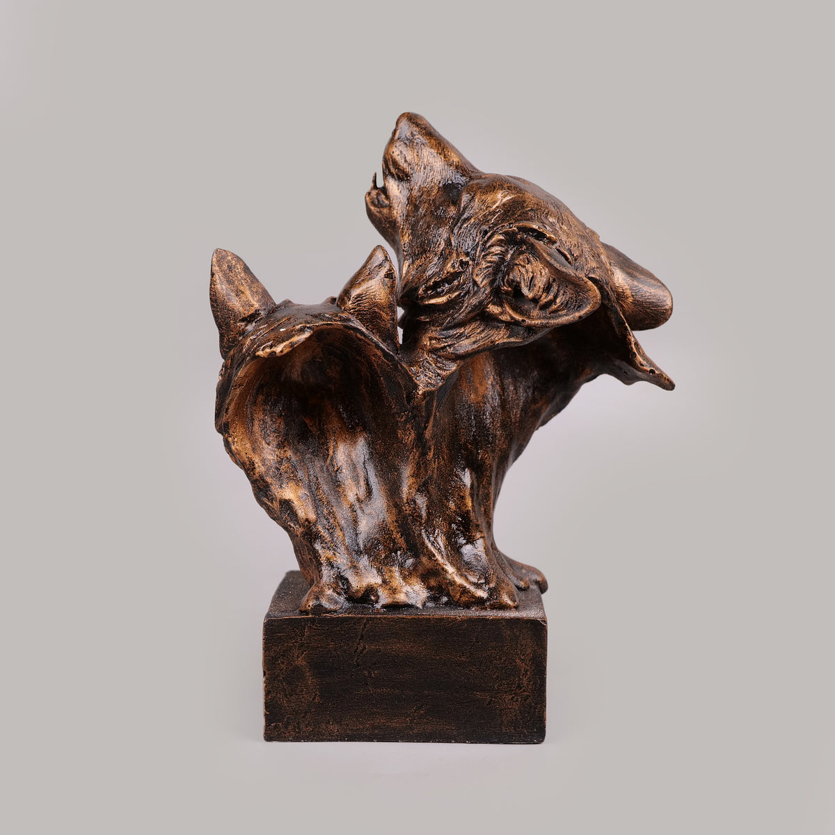Royal Howling Wolves Head - Antique Copper Collection