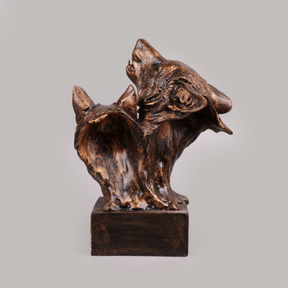 Royal Howling Wolves Head - Antique Copper Collection