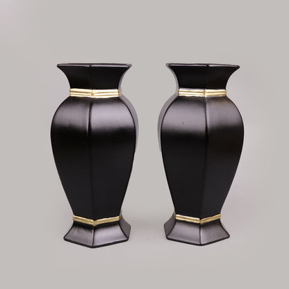 Royal Elegant Matching Vases - Black & Gold Collection