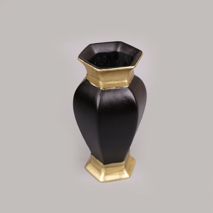 Royal Faceted Urn Vase - Black & Gold Collection